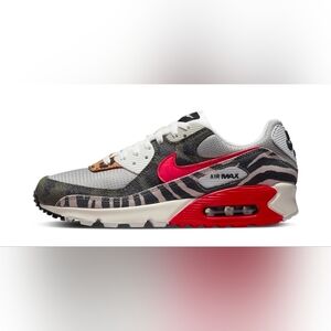 Youth NIKE Air Max 90 Tunnel Walk University Red / Iron Ore, Size 5 Youth